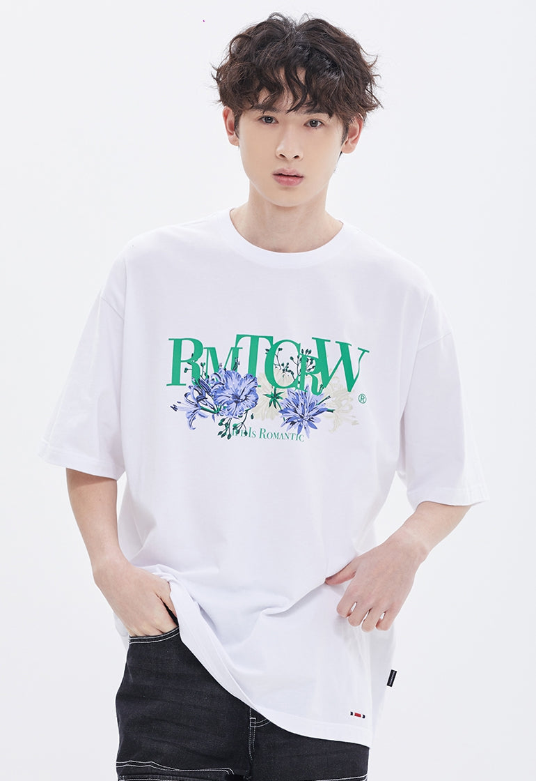 ROMANTIC CROWN(ロマンティック クラウン) RECENT LOGO FLOWER TEE_WHITE