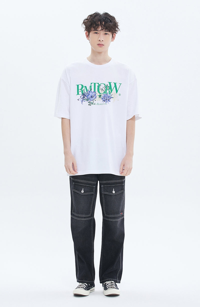 ROMANTIC CROWN(ロマンティック クラウン) RECENT LOGO FLOWER TEE_WHITE