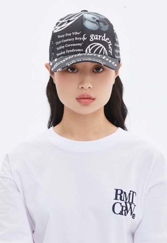 ROMANTIC CROWN(ロマンティック クラウン) MONOCHROME LOGO BALL CAP_BLACK