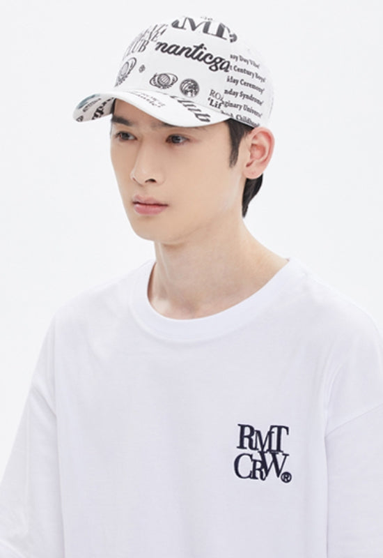 ROMANTIC CROWN(ロマンティック クラウン)  MONOCHROME LOGO BALL CAP_WHITE