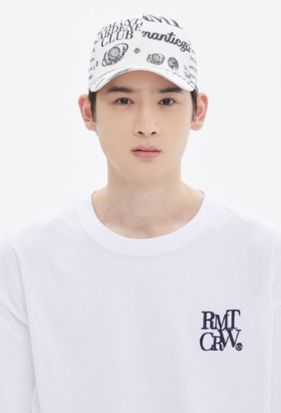 ROMANTIC CROWN(ロマンティック クラウン)  MONOCHROME LOGO BALL CAP_WHITE