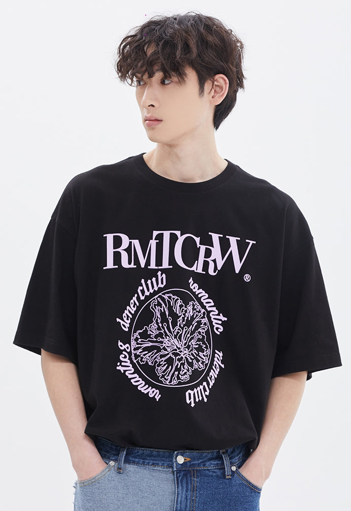 ROMANTIC CROWN(ロマンティック クラウン) ROUND FLOWER TEE_BLACK