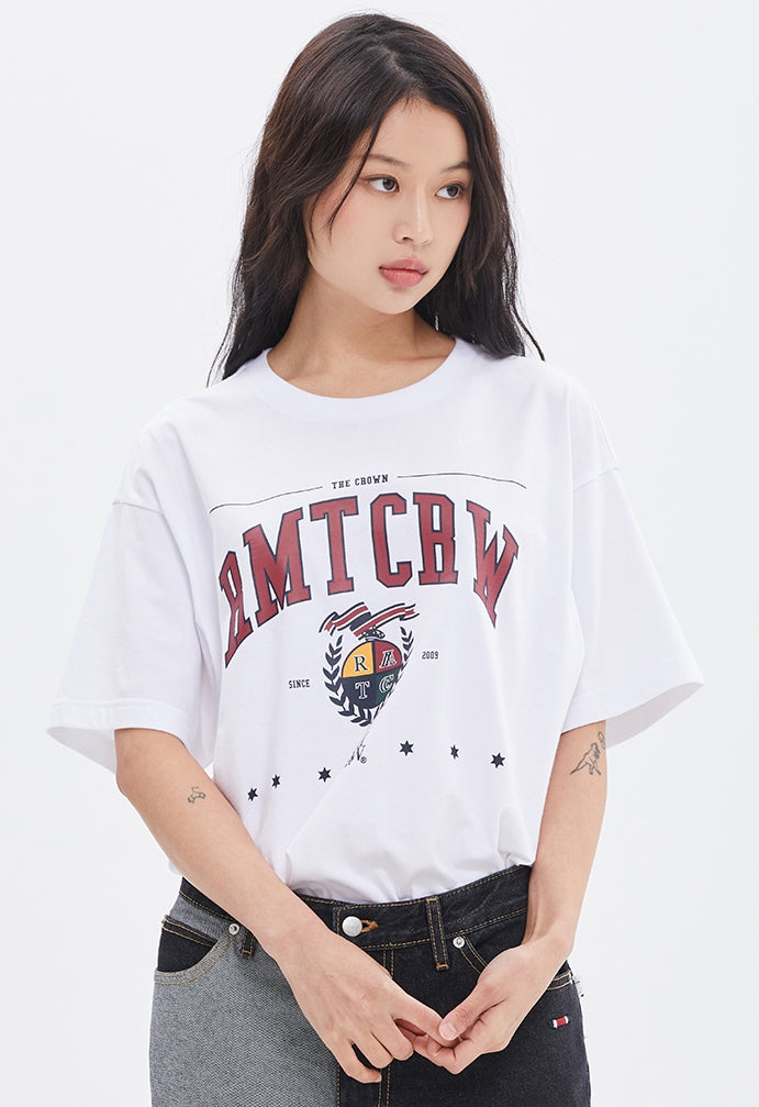 ROMANTIC CROWN(ロマンティック クラウン)  RMTCRW EMBLEM TEE_WHITE