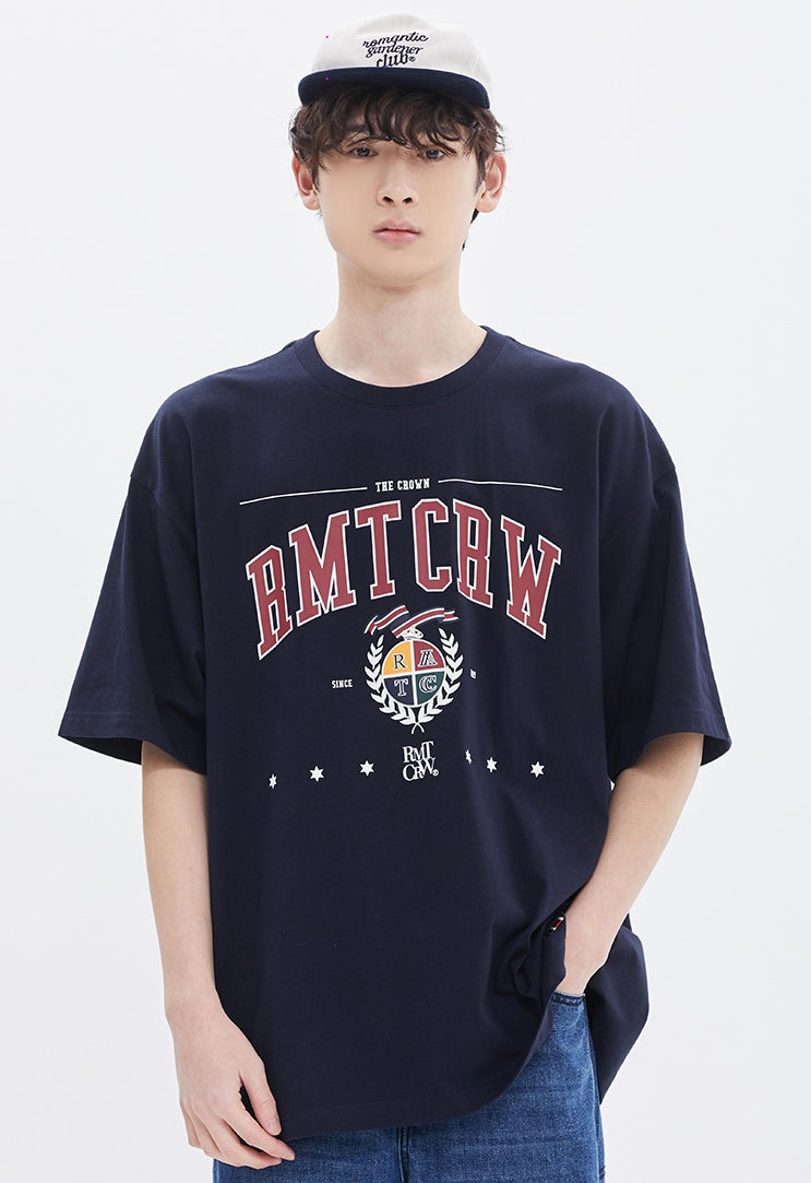 ROMANTIC CROWN(ロマンティック クラウン) RMTCRW EMBLEM TEE_NAVY