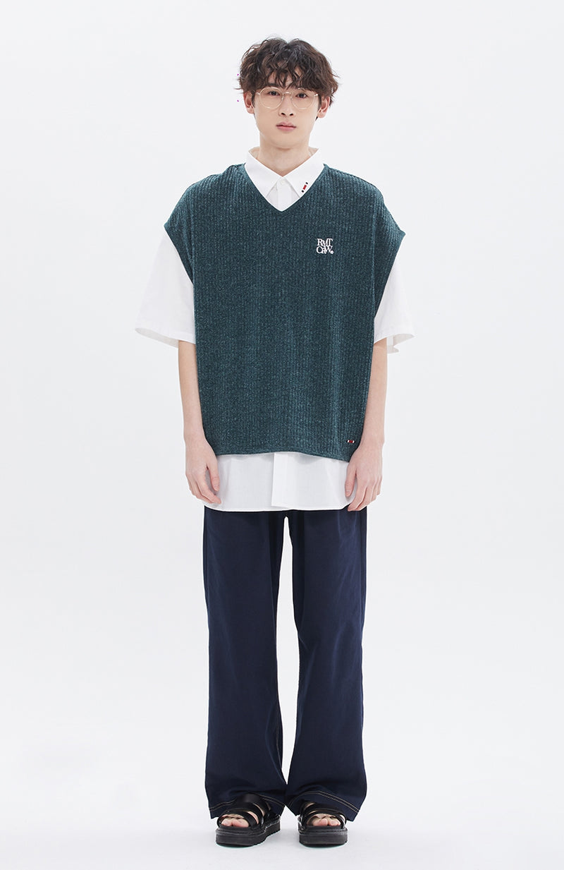ROMANTIC CROWN(ロマンティック クラウン) RECENT LOGO KNIT VEST_GREEN