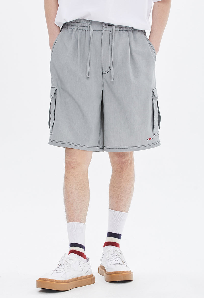 ROMANTIC CROWN(ロマンティック クラウン) STITCH POCKET HALF PANTS_LIGHT GREY