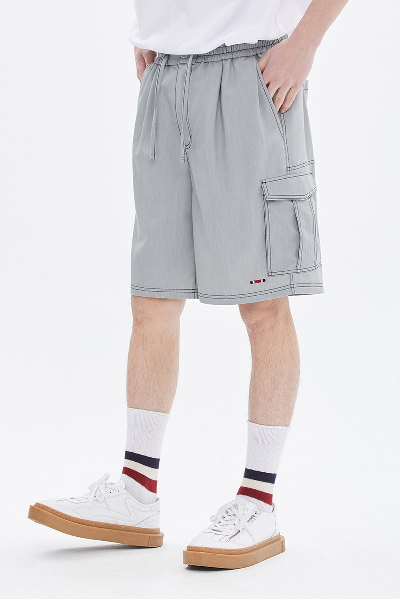 ROMANTIC CROWN(ロマンティック クラウン) STITCH POCKET HALF PANTS_LIGHT GREY