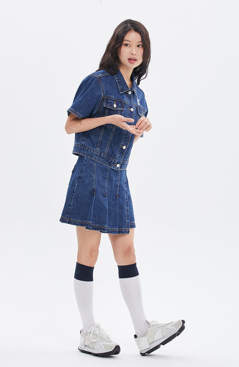 ROMANTIC CROWN(ロマンティック クラウン) WOMANS DENIM JACKET_BLUE