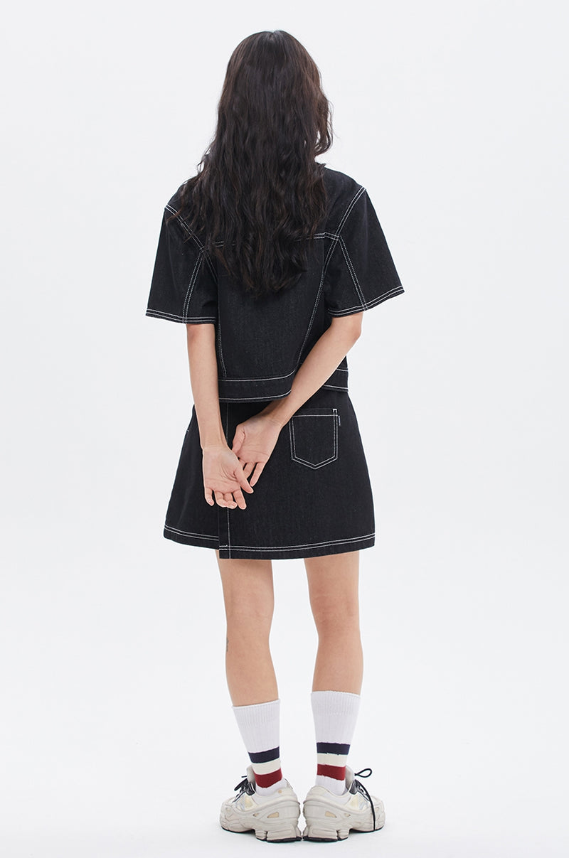 ROMANTIC CROWN(ロマンティック クラウン) WOMANS DENIM JACKET_BLACK