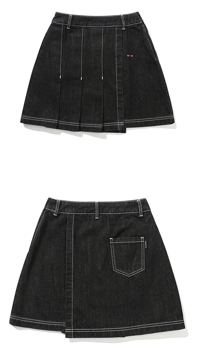 ROMANTIC CROWN(로맨틱 크라운) WOMANS DENIM SKIRT_BLACK