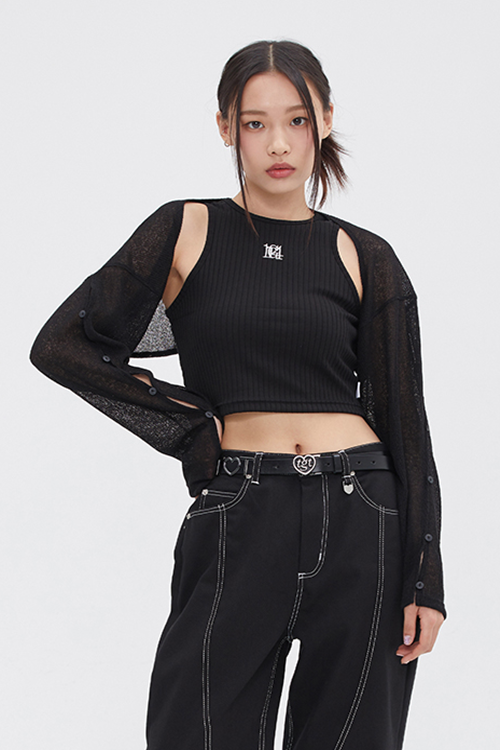 TARGETTO(ターゲット) SLIT BOLERO CARDIGAN_BLACK