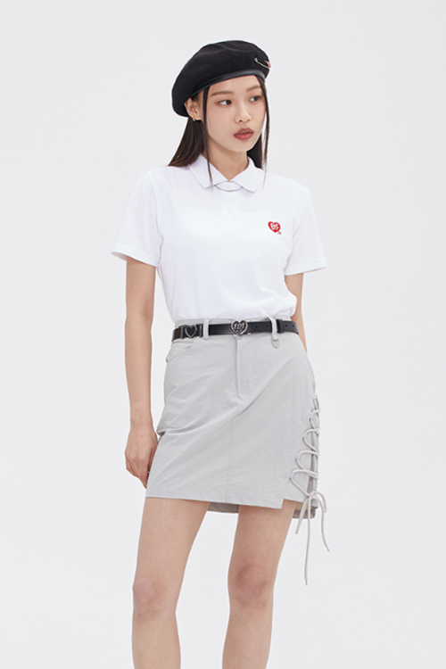 TARGETTO(ターゲット) HEART LOGO CROP PIQUE_WHITE