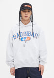 ベドインベド(BADINBAD) COLLEGE FONT HEAVY WEIGHT HOODIE_LIGHT GREY