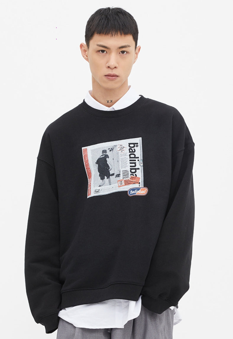ベドインベド(BADINBAD) GALLERY LOGO SWEATSHIRT_BLACK
