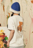 AQO_studiospace(アコスタジオスペース)  AQO BEAR PAINTING T-SHIRTS WHITE