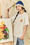 AQO_studiospace(アコスタジオスペース)  AQO BEAR PAINTING T-SHIRTS WHITE