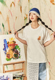 AQO_studiospace(アコスタジオスペース)  AQO BEAR PAINTING T-SHIRTS WHITE