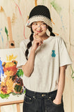 AQO_studiospace(アコスタジオスペース)  AQO BEAR PAINTING T-SHIRTS MELANGE