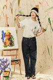 AQO_studiospace(アコスタジオスペース)  AQO BEAR PAINTING T-SHIRTS MELANGE