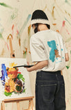 AQO_studiospace(アコスタジオスペース)  AQO BEAR PAINTING T-SHIRTS MELANGE