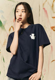 AQO_studiospace(アコスタジオスペース)  AQO BEAR PAINTING T-SHIRTS NAVY