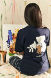 AQO_studiospace(アコスタジオスペース)  AQO BEAR PAINTING T-SHIRTS NAVY