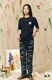 AQO_studiospace(アコスタジオスペース)  AQO BEAR PAINTING T-SHIRTS NAVY