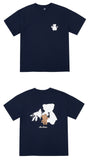 AQO_studiospace(アコスタジオスペース)  AQO BEAR PAINTING T-SHIRTS NAVY