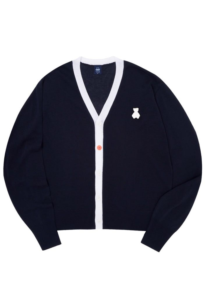AQO_studiospace(アコスタジオスペース) AQO BEAR BI-COLOR SUMMER CARDIGAN NAVY