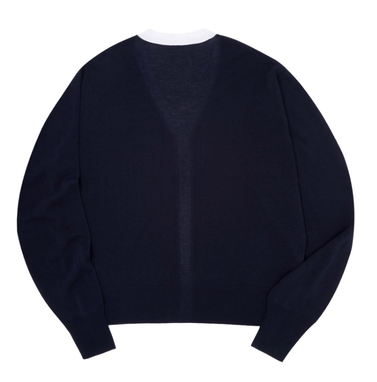 AQO_studiospace(アコスタジオスペース) AQO BEAR BI-COLOR SUMMER CARDIGAN NAVY
