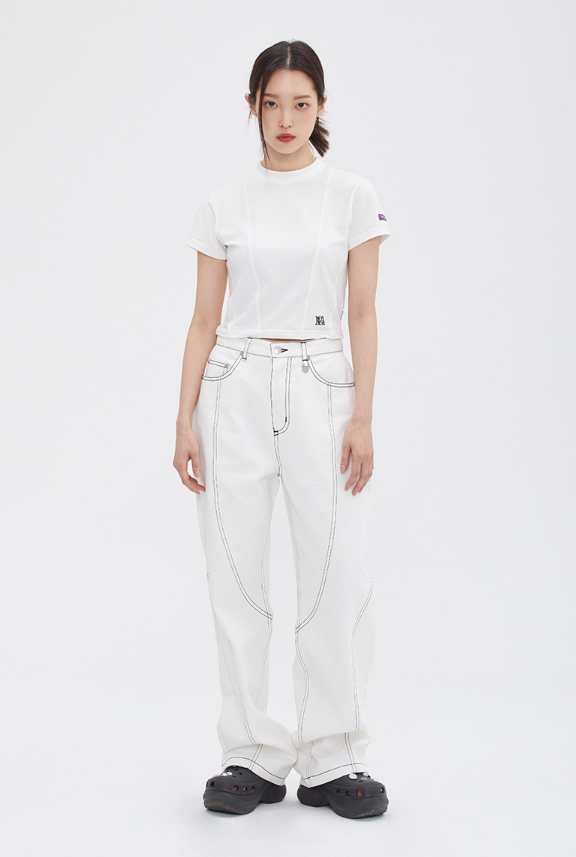 TARGETTO(ターゲット) INCISION SLIM TEE SHIRT_WHITE