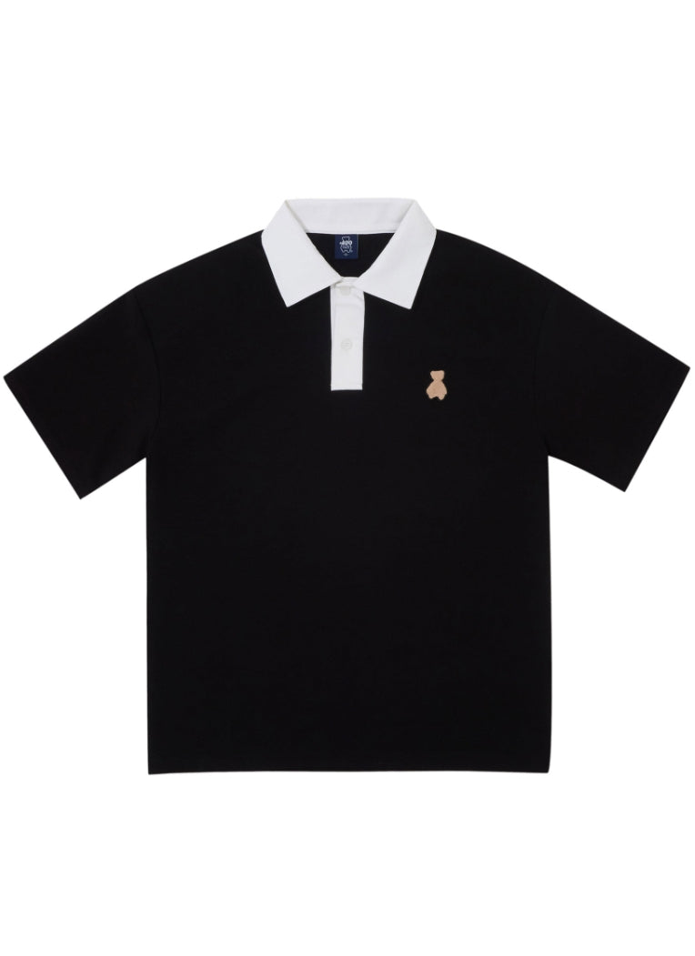 AQO_studiospace(アコスタジオスペース)  AQO BEAR POLO T SHIRTS BLACK