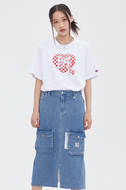 TARGETTO(ターゲット) HEART CHECKERBOARD TEE SHIRT_WHITE