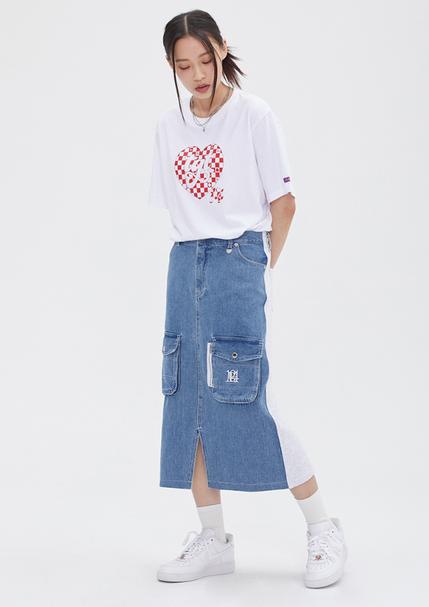 TARGETTO(ターゲット) HEART CHECKERBOARD TEE SHIRT_WHITE