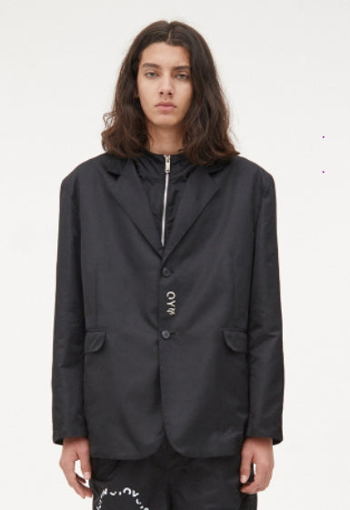 オーワイ(OY)  METAL LOGO NYLON BLAZER-BLACK