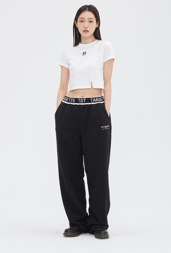 TARGETTO(ターゲット) JACQUARD RIB SWEAT PANTS_BLACK