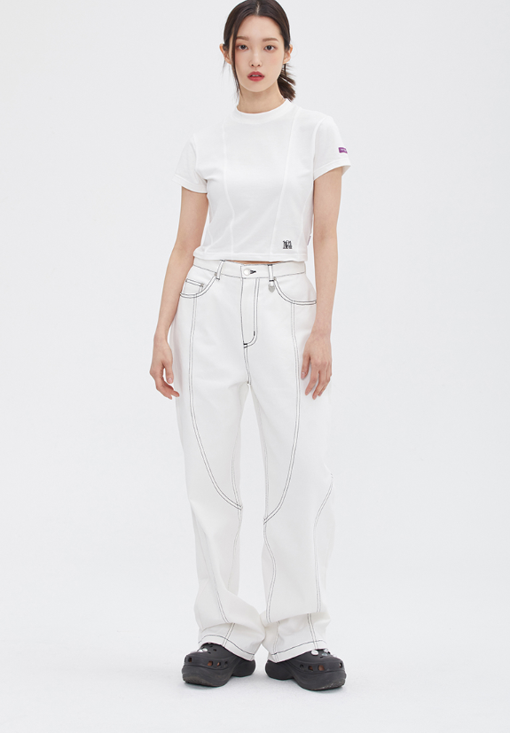 TARGETTO(ターゲット) CURVED STITCH PANTS_CREAM