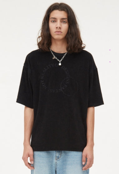 オーワイ(OY) TERRY STITCH ROUND LOGO T-BLACK