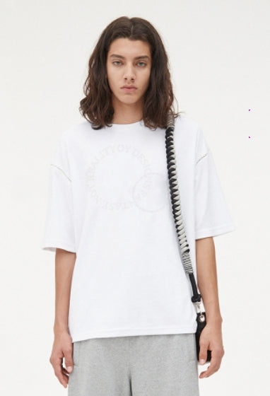 オーワイ(OY) TERRY STITCH ROUND LOGO T-WHITE