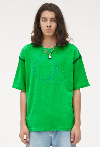 オーワイ(OY) TERRY STITCH ROUND LOGO T-GREEN