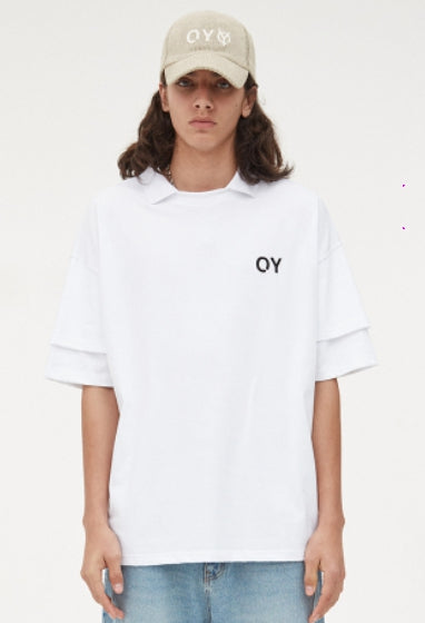 オーワイ(OY) LAYERED COLLAR T-WHITE