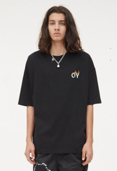 オーワイ(OY) BURN FLAME LOGO T-BLACK
