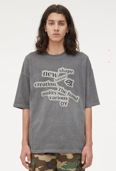 オーワイ(OY) PIGMENT PINTUCK LOGO T-BLACK