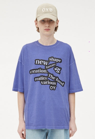 オーワイ(OY)  PIGMENT PINTUCK LOGO T-PURPLE