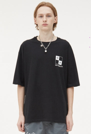 オーワイ(OY) CHECK CUBE LOGO T-BLACK