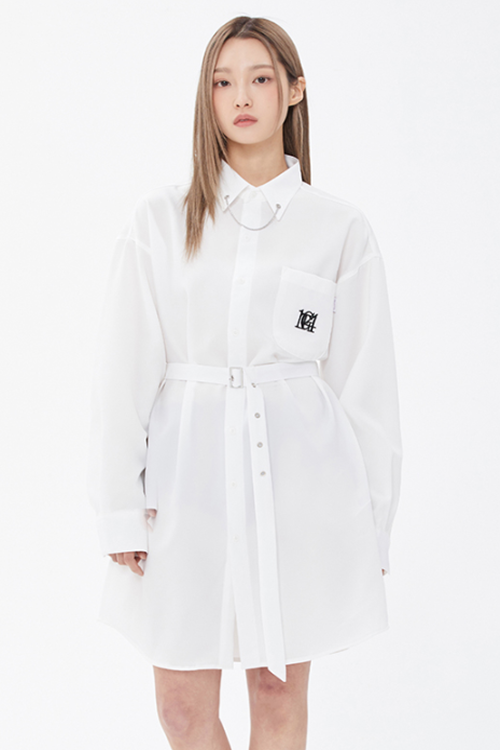 TARGETTO(ターゲット) CHAIN SHIRT ONE PIECE_WHITE