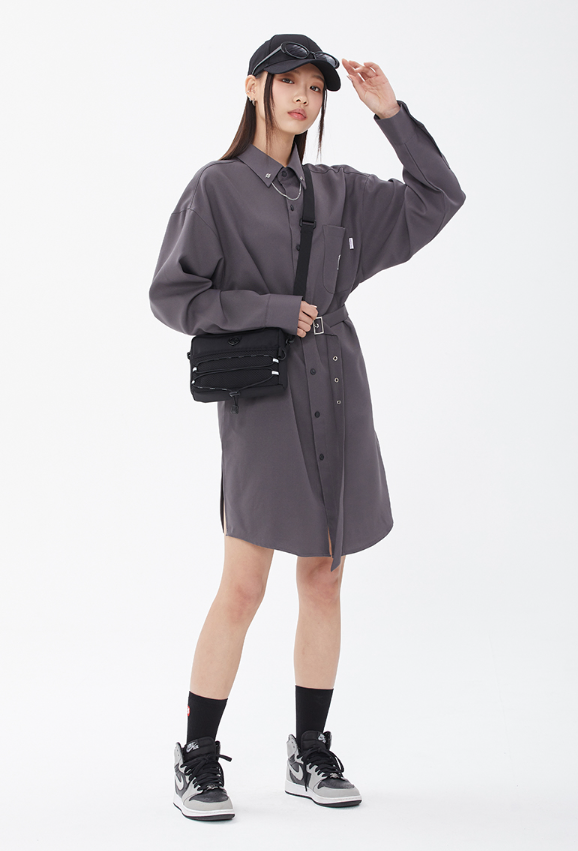 TARGETTO(ターゲット) CHAIN SHIRT ONE PIECE_CHARCOAL