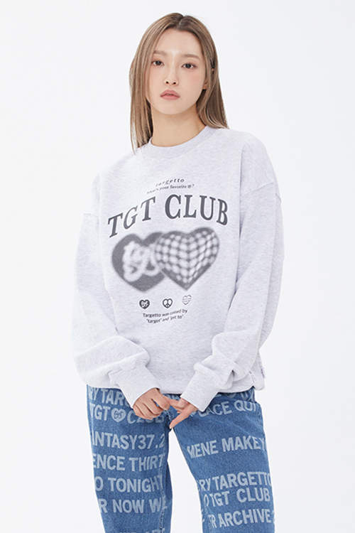 TARGETTO(ターゲット) NET HEART SWEAT SHIRT_LIGHT GREY
