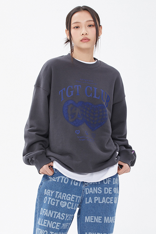 TARGETTO(ターゲット) NET HEART SWEAT SHIRT_CHARCOAL