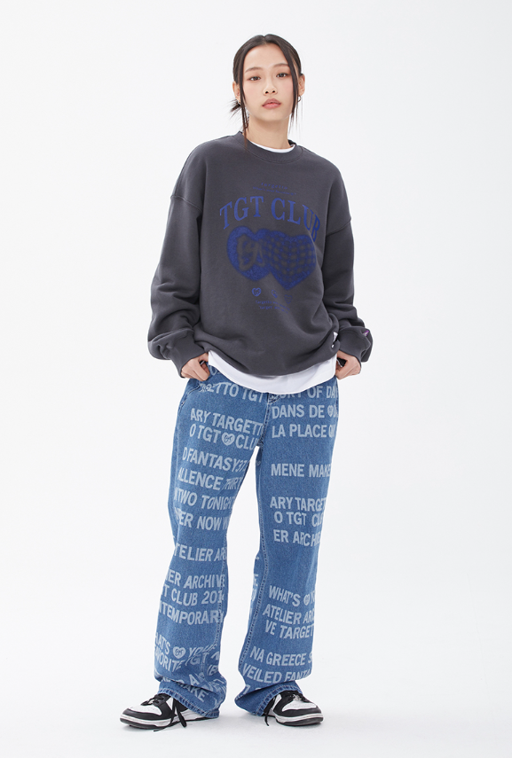 TARGETTO(ターゲット) NET HEART SWEAT SHIRT_CHARCOAL